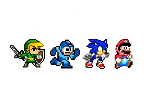 The Pixels - gaming, classic gaming, abbey road, mashup