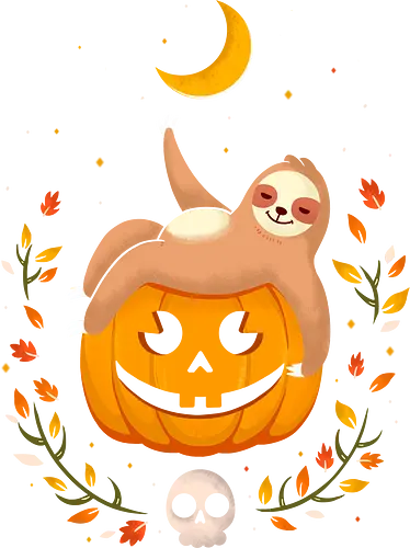 Jack O'Sloth - halloween, faultier, sloth, Jack O'Lantern, kawaii, tiere