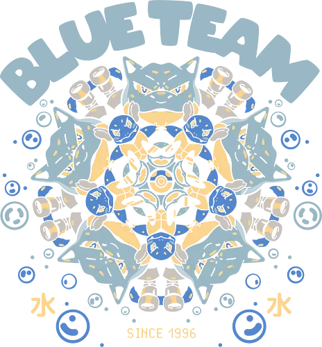 Blue Team - pocket, monster, blau, water, wasser, starter Blue Team - pocket, monster, blau, water, wasser, starter