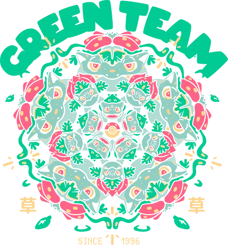 Green Team - Grün, pocket, monster, pflanze, starter Green Team - Grün, pocket, monster, pflanze, starter