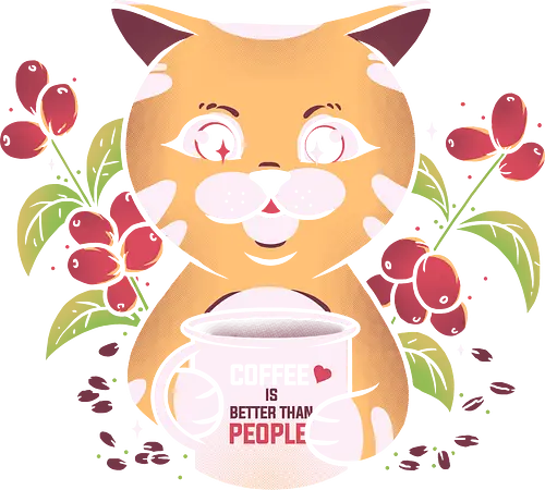 Coffee is better - cat, coffee, katze, kaffee, Coffee>People