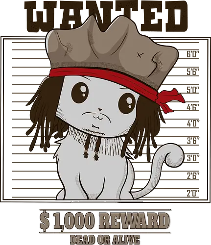 Wanted Cat - pirates, sparrow, cat, neko, katze