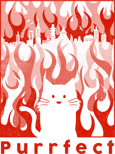 Purrfect - purr, schnurren, perfect, perfekt, katze, cat, hell, fire, hölle, feuer, devil, satan