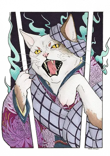 Bakeneko - cat, neko, samurai, yokai