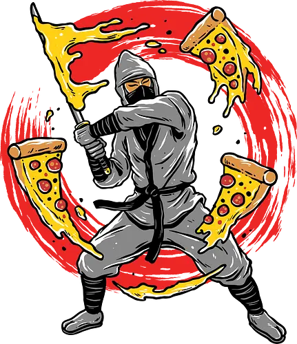 Pizza Ninja - pizza, ninja, cheese, shadows Pizza Ninja - pizza, ninja, cheese, shadows