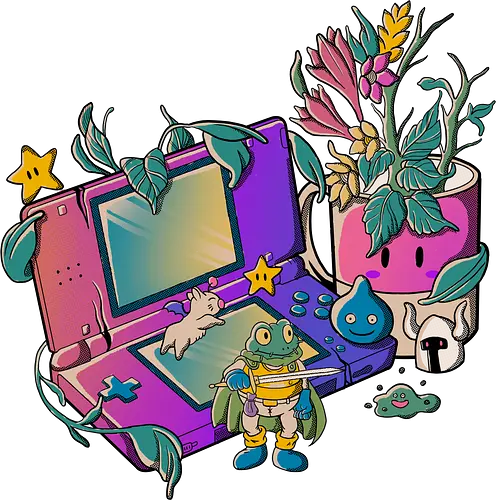 Gaming Adventure - console, handheld, gaming, vintage, Slime Gaming Adventure - console, handheld, gaming, vintage, Slime