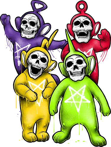 Deadlytubbies - creepy, skull, schädel, teletubbies