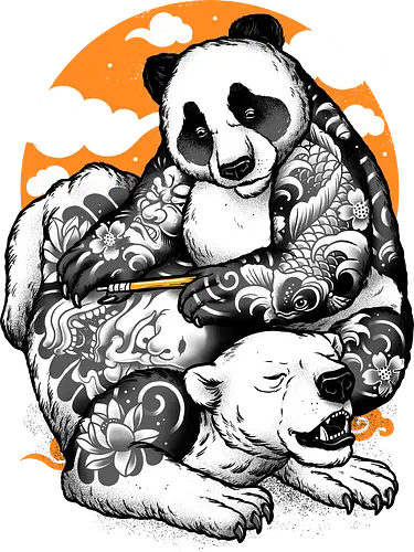 With pain comes strength - tattoo, panda, bär, eisbär, Ice Br, br