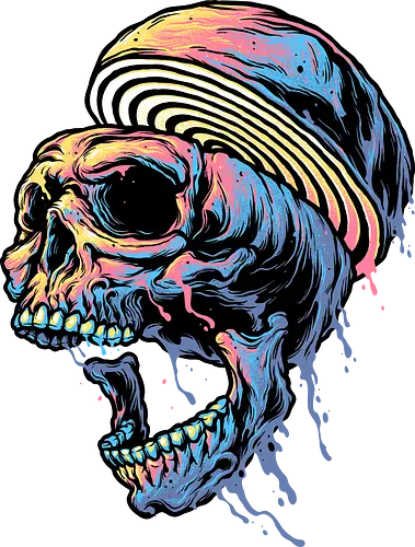 Let it Drip - skull, colors, colorful, bunt