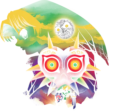 Moon Landscape - Hero of Time, gaming, mask, moon, mond Moon Landscape - Hero of Time, gaming, mask, moon, mond