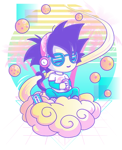 Vaporwave Monkey - anime, manga, Vaporwave, mashup, 80s, dbz Vaporwave Monkey - anime, manga, Vaporwave, mashup, 80s, dbz