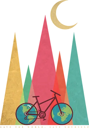 Night Ride - fahrrad, bicycle, art, world, moon