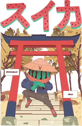 Watermelon Ninja - fun, melone, wassermelone, shinobi, ninja, japan, nippon