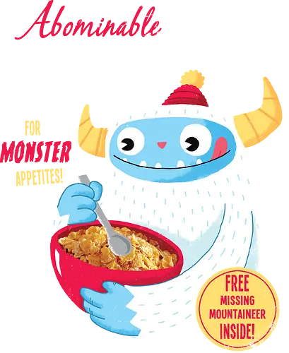 Abominable Snowflakes - müsli, yeti, frühstück, Cornflakes, cerl Abominable Snowflakes - müsli, yeti, frühstück, Cornflakes, cerl