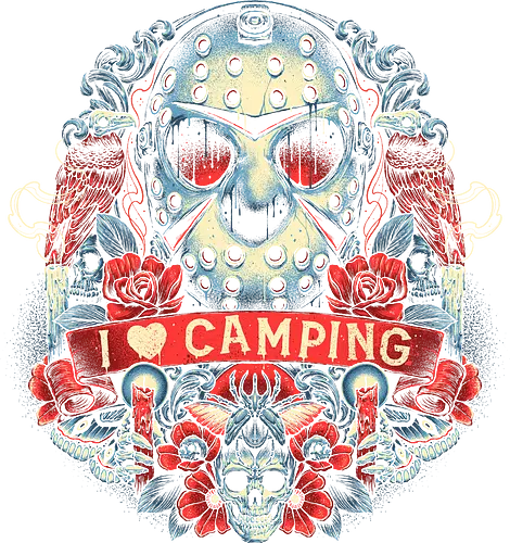Symbol of the Camper - camp crystal lake, jason, Vorhees, slasher, camping Symbol of the Camper - camp crystal lake, jason, Vorhees, slasher, camping