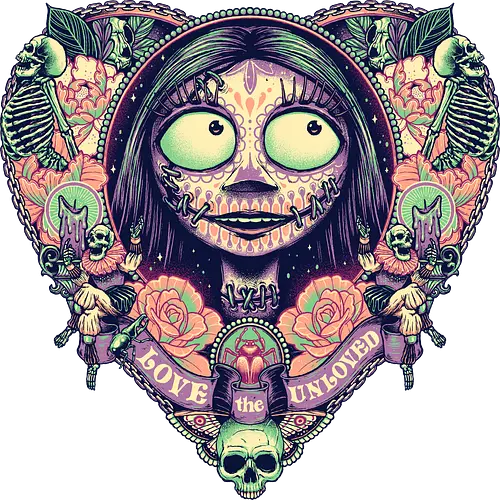 The Lovely Ragdoll - nightmare, christmas, sally, Sugar skull, Día de los Muertos