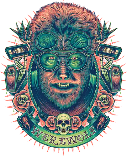 Glowing Werewolf - werwolf, werewolf, horror, hipster, beast