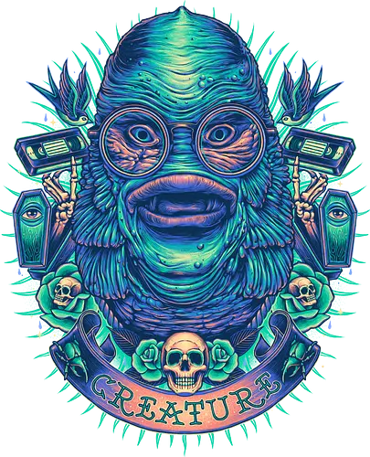 Neon Creature - water, monster, hipster, creature