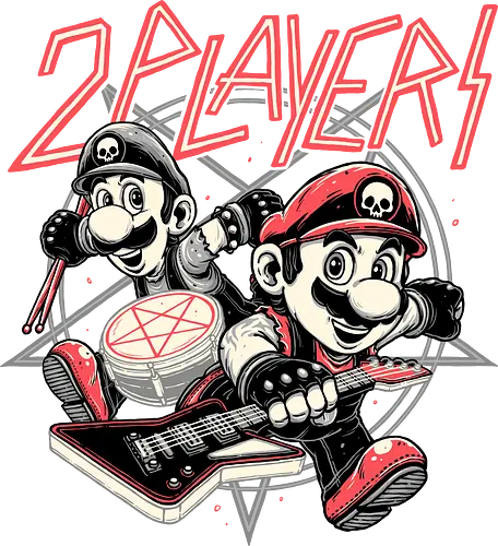 2 Players - player 2, mario, mashup, metal