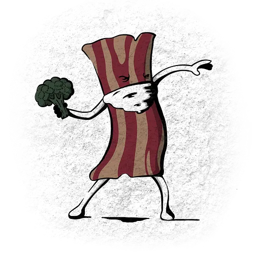 Broccoli Thrower - brokkoli, bacon, speck, banksy, Streetart, mashup, vegetable, gemüse, veggie