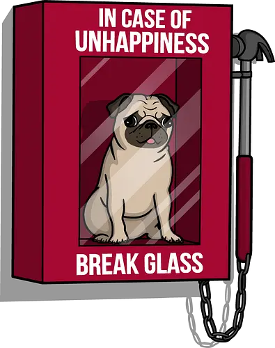 Happiness Pug - happy, Emergency, dog, hund, mops, doggo