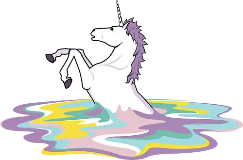 melting fantasy - unicorn, einhorn, rainbow, regenbogen, Pfütze