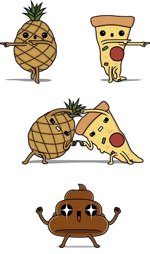Tropical Fusion - pizza, ananas, Poop, clash, mashup, pinpple Tropical Fusion - pizza, ananas, Poop, clash, mashup, pinpple