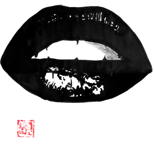 lips - kiss, Lips, Lippen, popart, sumi-e