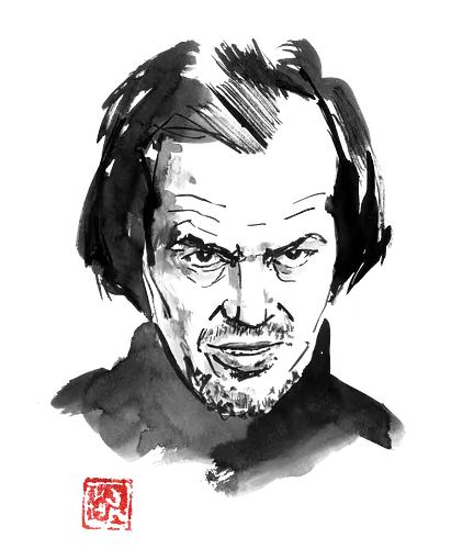 jack torrance - film, horror, shining, stephen king, sumi-e