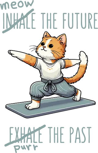 Inhale the future exhale the past - cat, katze, yoga, purr