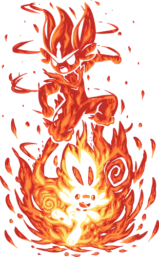 The Fire Bunny Within - evolution, pocket, monster, bunny, fire, feuer