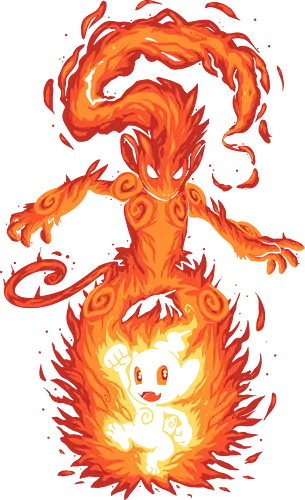 The Fire Ape Within - evolution, pocket, monster, fire, feuer, affe, monkey The Fire Ape Within - evolution, pocket, monster, fire, feuer, affe, monkey