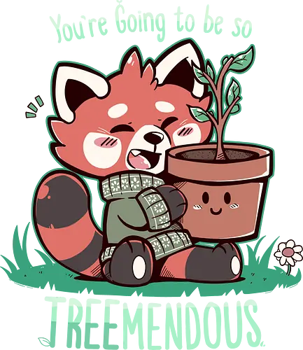 TREEmendous - cute, süß, panda, red panda, baum, plant