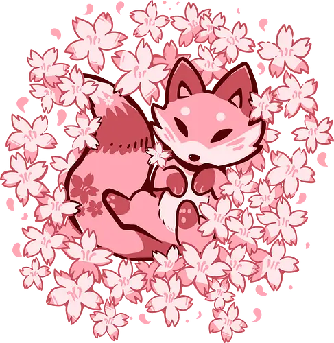 Cherry Blossom Fox - sakura, fuchs, fox, kitsune