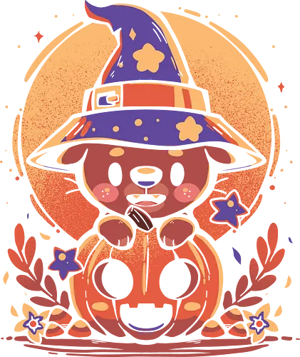 Otterly Bewitching - otter, witch, witchcraft, cute, pumpkin