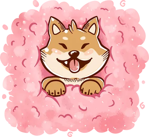 Cotton Candy Shiba Inu - Zuckerwatte, happy