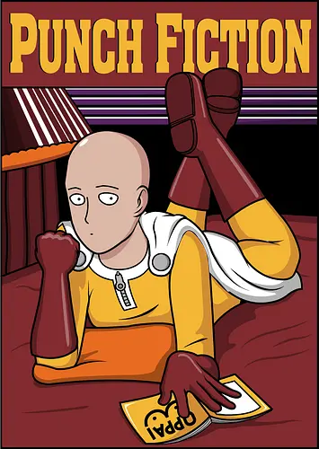 Punch Fiction! - anime, saitama, One punch, man, mashup, Retro