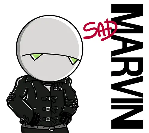 Sad! - marvin, manic depression, android, robot, 42, Hitchiker, music, cover