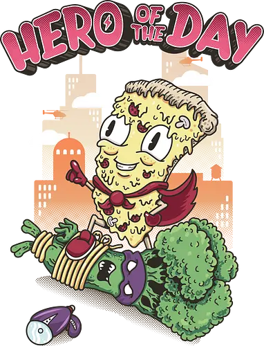 Hero of the Day - pizza, brokkoli, cheese, käse, fast food, ninja Hero of the Day - pizza, brokkoli, cheese, käse, fast food, ninja