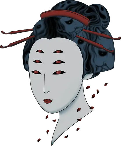 Floating with Demons - demon, geisha, oni, japan, nippon