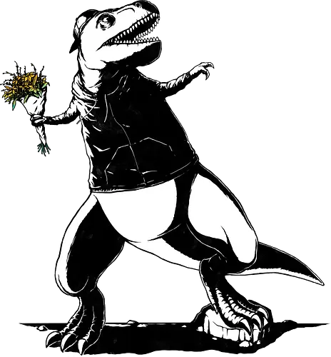 Flower Thrower Dino - banksy, mashup, t-rex, dino, Thrower, flower