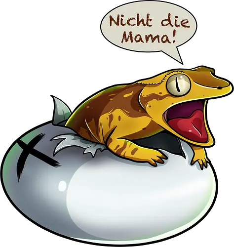 Nicht die Mama! - gecko, Kronengecko, baby