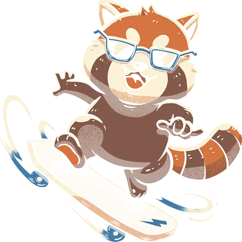 Rad Panda - rad, panda, red panda, cute, skateboard