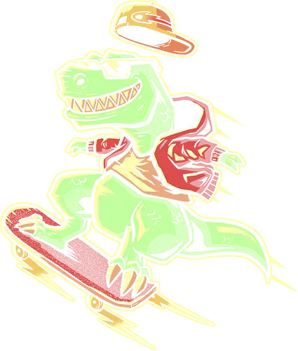 T Rad - dinosaur, t-rex, tyrannosaurus, rad, cool, skater