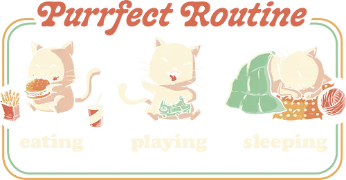 Purrfect Routine - cat, katze, routine, gaming, sleep, game, t