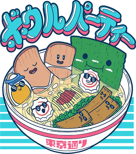 Ramen Bowl Party - ramen, Bowl, food, happy