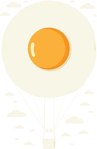 Hot air balloon fried egg - spiegelei, egg, Ballon