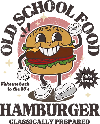 Old school Food - Hamburger - buger, retro, fastfood