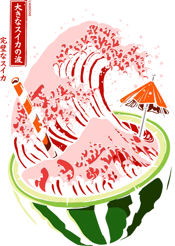 The Great Wave of Watermelon - wave, wassermelone, watermelon, grt wave