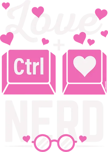 Love Nerd - Pink - cute, love, hrt